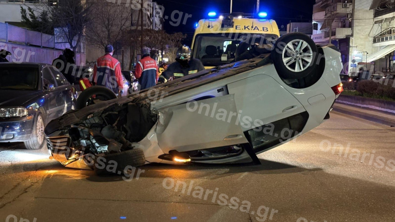 αναποδογύρισε μετά από τροχαίο